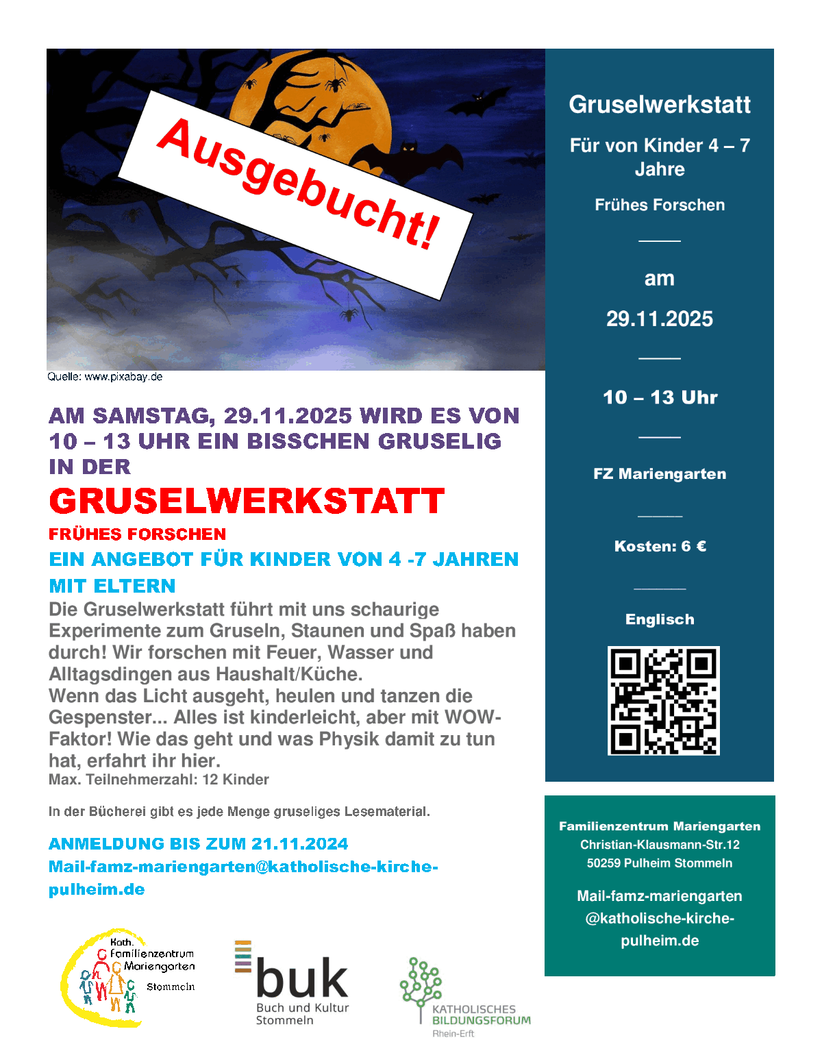 Ausgebucht_Plakat_Gruselwerkstatt_29112025 (c) www.pixabay.de