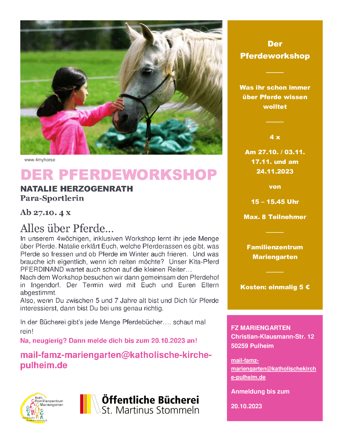 Plakat_Der-Pferdeworkshop_27102023 (c) www.4myhorse.de