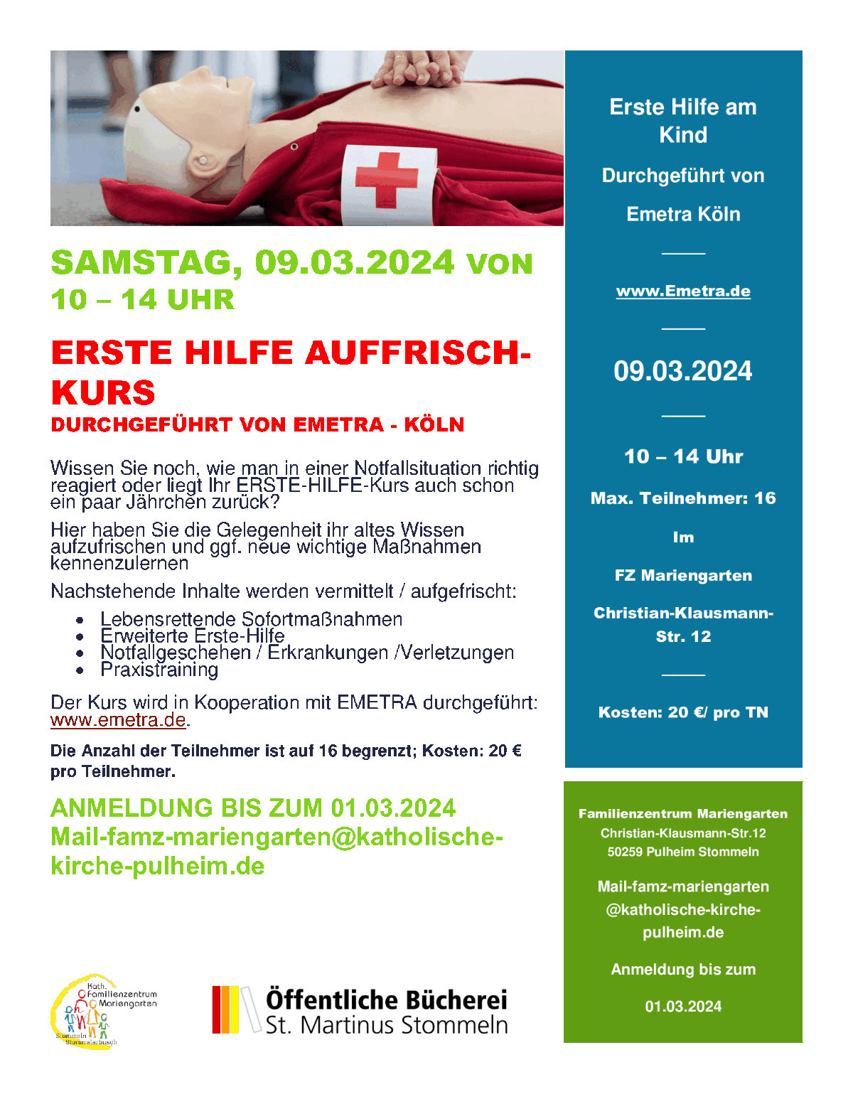 Plakat_Erste_Hilfe_Auffrischkurs_09032024 (c) www.drksenden.de