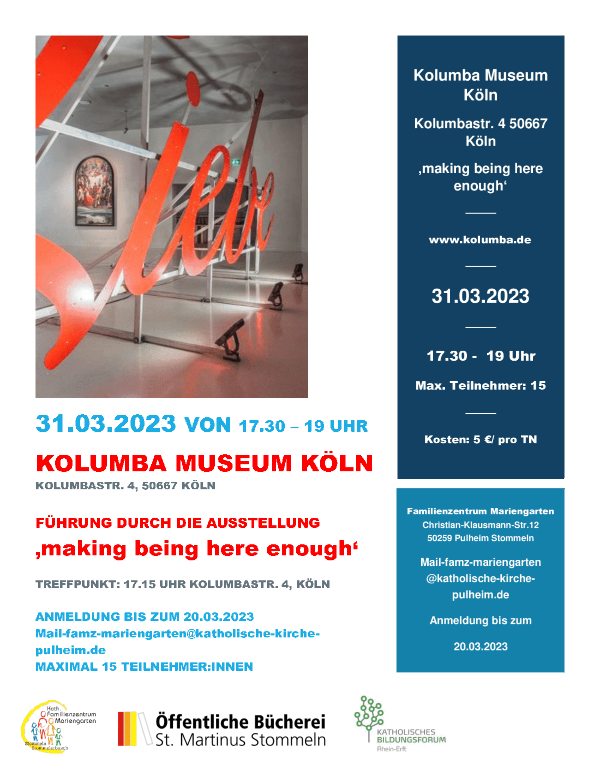 Plakat_Kolumba_31032023 (c) Kolumba Museum